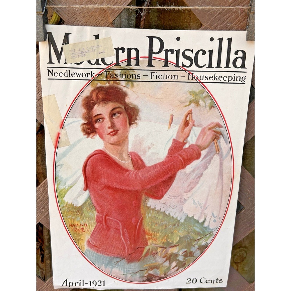 April 1921 Magazine COVER ONLY "The Modern Priscilla" +Great Ad "Cream of Wheat"